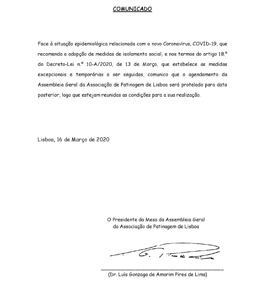 Comunicado Covid-19
